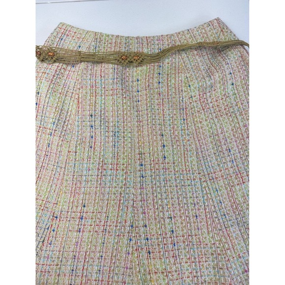 Worthington Tweed A-Line Skirt with Braided Belt Colorful Accents 8 - Picture 7 of 10